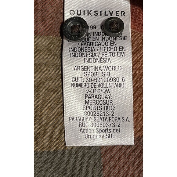 NWT QUICKSILVER Motherfly Flannel Multi Colr Button Down Plaid Shirt Shacket XXL - Picture 9 of 10